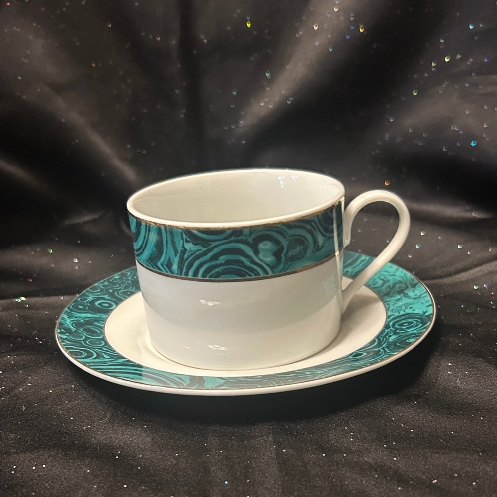 Gabbay Teal and White Teacup Set